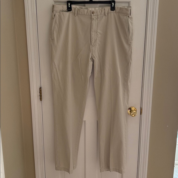 Ralph Lauren men's size 42b/ 34 tan/ khaki pants with pleats excellent condition - Picture 1 of 11